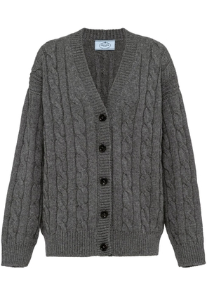 Prada cable-knit cashmere cardigan - Grey