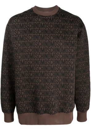 Moschino logo-print sweater - Brown