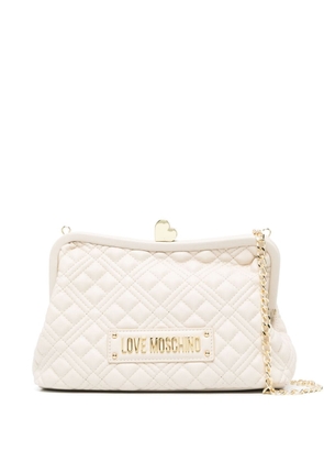 Love Moschino logo-lettering quilted bag - Neutrals