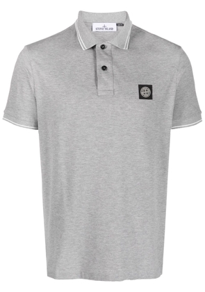 Stone Island Compass logo-patch short-sleeved polo shirt - Grey