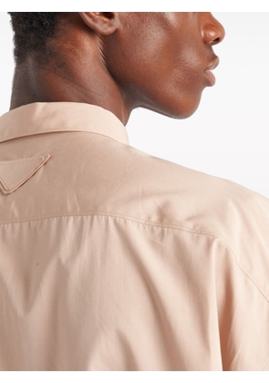 Prada triangle-logo cotton shirt - Neutrals