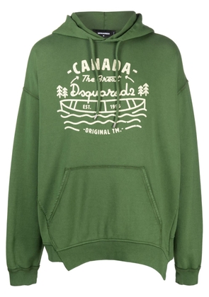 Dsquared2 graphic-print cotton hoodie - Green