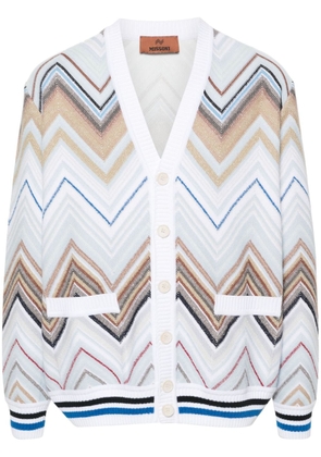 Missoni zigzag-woven knitted cardigan - White
