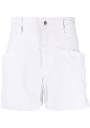 MARANT ÉTOILE high-waisted cotton mini shorts - White