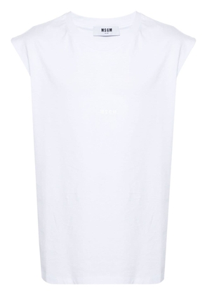 MSGM logo-print cotton vest - White