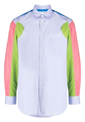 Comme Des Garçons Shirt colour-block panelled cotton shirt - Blue