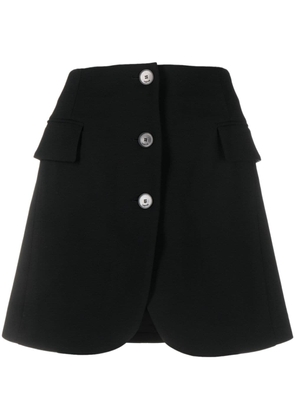 Lanvin button-front virgin-wool miniskirt - Black