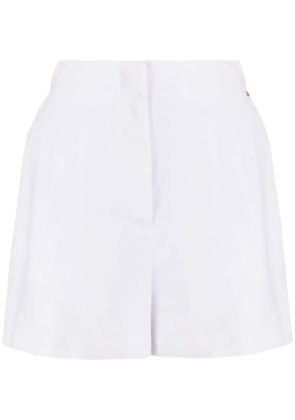 Armani Exchange high-waist pleated tailored shorts - White