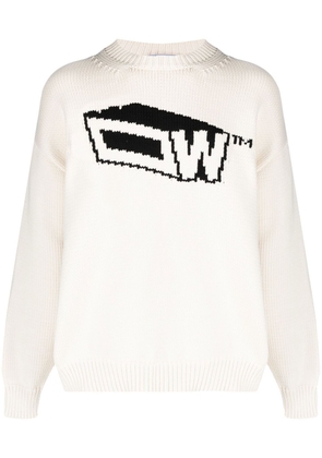 Off-White Graffiti Zine intarsia-logo knitted jumper