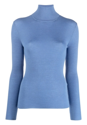 P.A.R.O.S.H. roll-neck ribbed wool jumper - Blue
