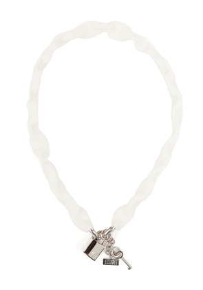 MM6 Maison Margiela padlock chain-link necklace - White