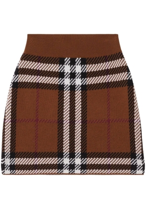 Burberry Exaggerated Check jacquard mini skirt - Brown