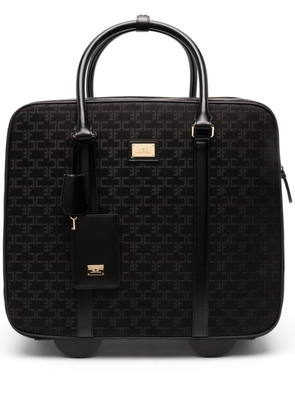Elisabetta Franchi Weekend monogram-pattern suitcase - Black