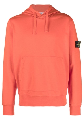 Stone Island Compass-motif cotton hoodie - Orange