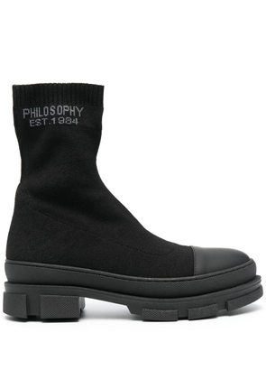 Philosophy Di Lorenzo Serafini logo-knit sock boots - Black
