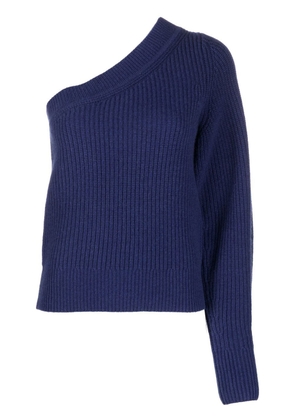 ISABEL MARANT one-shoulder ribbed-knit jumper - Blue
