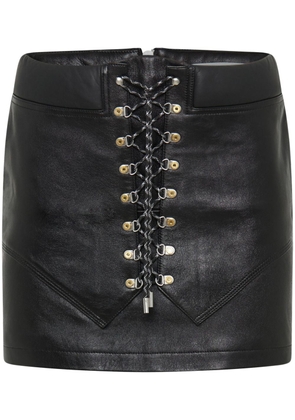 Dion Lee Hiker Boot leather miniskirt - Black