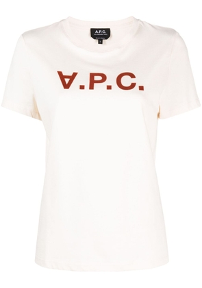 A.P.C. logo-print cotton T-shirt - Neutrals