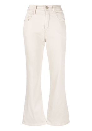 Jacob Cohën embroidered-logo cropped flare jeans - Neutrals