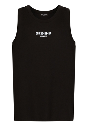 Dolce & Gabbana DGVIB3 logo-print sleeveless cotton T-shirt - Black