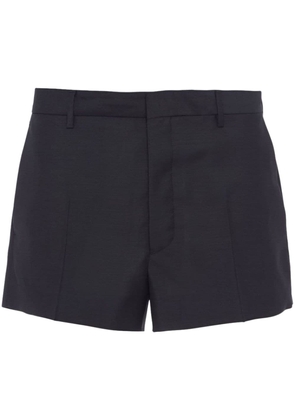 Prada triangle-logo mohair-wool shorts - Black