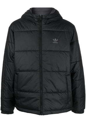 adidas logo-patch padded jacket - Black