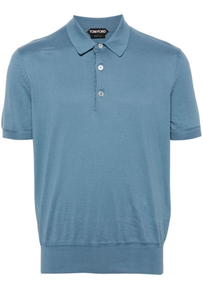 TOM FORD short-sleeve cotton polo shirt - Blue