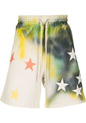 Palm Angels Star Sprayed track shorts - Neutrals