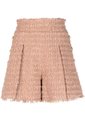 Balmain tweed high-waisted shorts - Neutrals