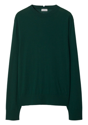 Burberry contrast-stitch wool jumper - Green