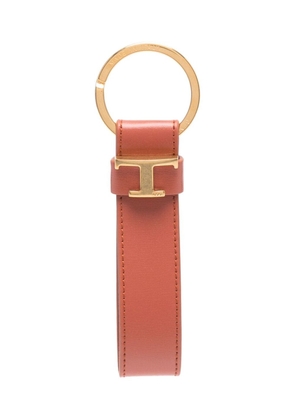 Tod's letter-charm leather keyring - Brown
