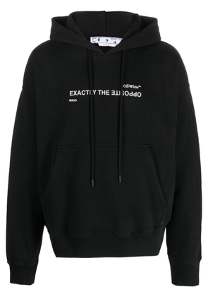 Off-White slogan-print drawstring hoodie - Black