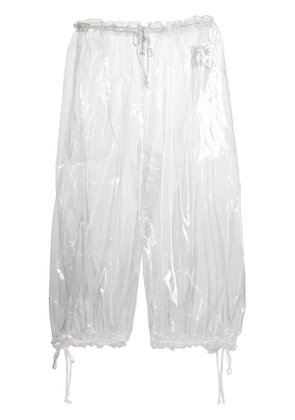 Comme Des Garçons cropped transparent trousers - White