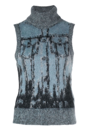 Diesel M-Sifnos roll-neck knitted vest - Blue