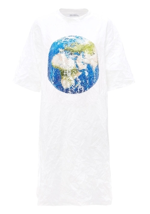 JW Anderson sequin-globe T-shirt dress - White