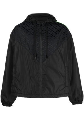 Versace panelled logo-print track jacket - Black