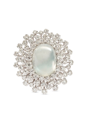 Annoushka 18kt white gold Marguerite moonstone and diamond cocktail ring - Silver