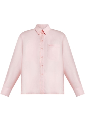 Lacoste logo-appliqué button-up shirt - Pink