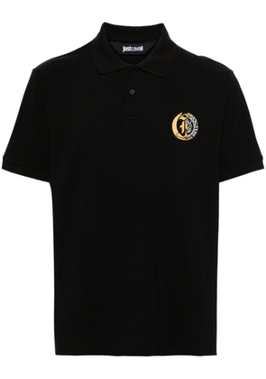 Just Cavalli logo-print piqué polo shirt - Black