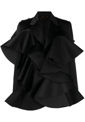 Comme Des Garçons oversized-ruffle detail blazer - Black