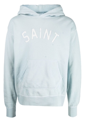 SAINT MXXXXXX embroidered cotton hoodie - Blue