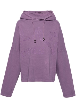 Glass Cypress logo-embroidered slouch hoodie - Purple