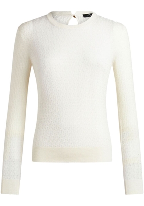 ETRO cable-knit wool jumper - White