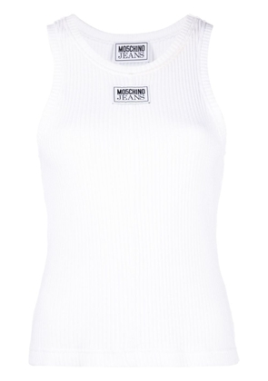 MOSCHINO JEANS logo-patch tank top - White