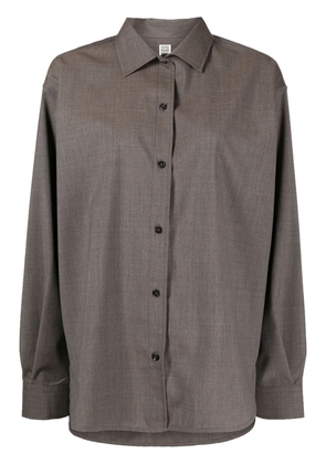 TOTEME long-sleeved wool shirt - Brown