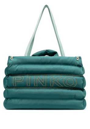 PINKO logo-embellished quilted tote bag - Green
