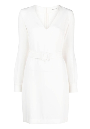 P.A.R.O.S.H. belted V-neck minidress - White