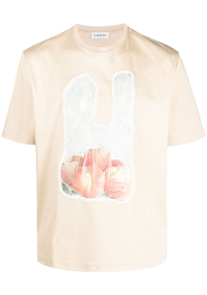 Lanvin Scratch & Sniff-patch T-shirt - Neutrals