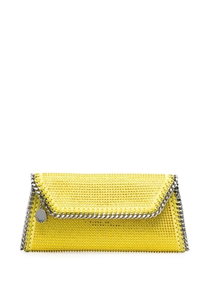 Stella McCartney Falabella crystal-embellished faux-leather clutch bag - Yellow