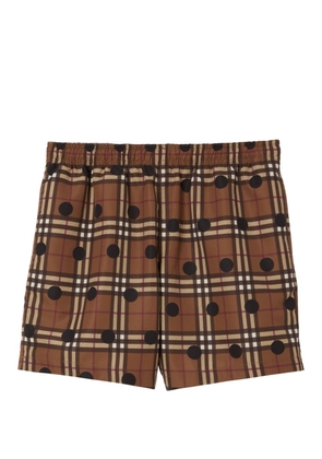 Burberry Vintage Check polka dot-patterned swim shorts - Brown